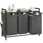 VASAGLE Laundry Hamper with Shelf, 2 Pull-Out Bags, 2 x 12.1 Gallons (46 L)