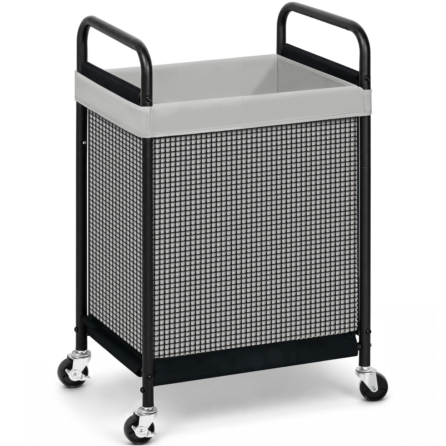 STORAGE MANIAC Rolling Laundry Hamper with Wheels 3-Section Laundry Sorter Rolling Laundrys Basket on Wheels with Removable Bag Clothes Hamper Laundrys Organizer Cart Bathroom Bedroom 120L Beige
