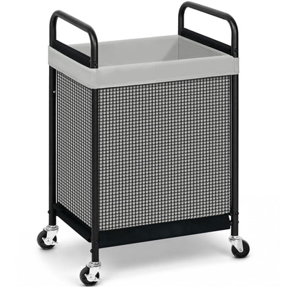 STORAGE MANIAC Rolling Laundry Hamper with Wheels 3-Section Laundry Sorter Rolling Laundrys Basket on Wheels with Removable Bag Clothes Hamper Laundrys Organizer Cart Bathroom Bedroom 120L Beige