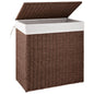 OIAHOMY Laundry Hamper with Lid, 90L(23.8 Gal) Large Wicker Laundry Basket for Bedroom, Handwoven Paper Rope Clothes Hamper with Washable Liner & Metal Frame, Decorative Organizer for Bathroom Brown