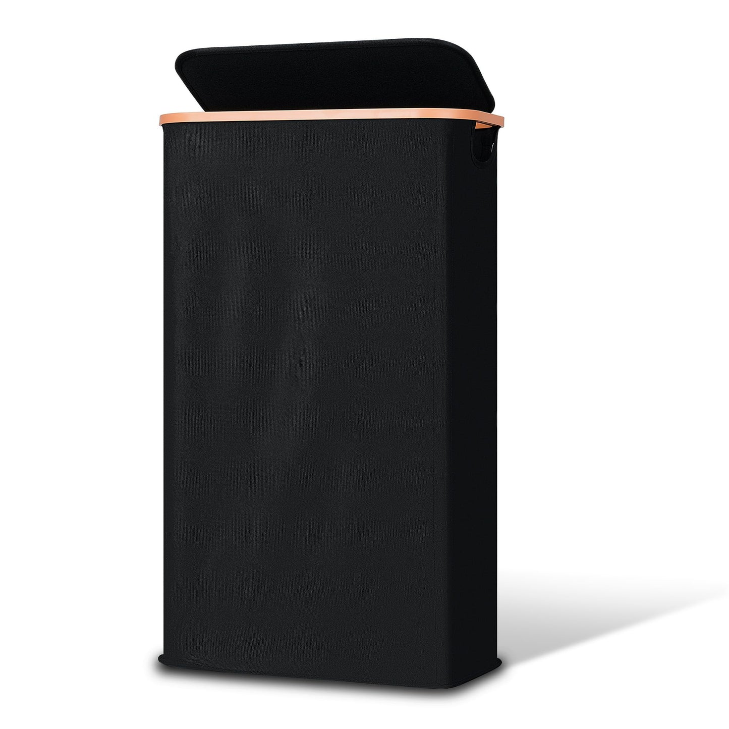 Vincona Slim Laundry Basket with Lid, Narrow Dirty Clothes Hampers for Laundry with Handle, Skinny Laundry Bin for Laundry Room, Dorm, Bedroom and Bathroom, 19.8 Gallon (75L) Black