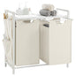 VASAGLE Laundry Hamper with Shelf, 2 Pull-Out Bags, 2 x 12.1 Gallons (46 L)