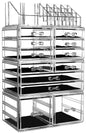 Cq acrylic Makeup Organizer Skin Care Large Clear Cosmetic Display Cases Stackable Storage Box With 11 Drawers For Vanity,Set of 4