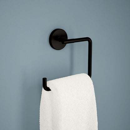 Delta Hand Towel Holder | Square Matte Black Ring for Hanging Towels in Kitchen, Bathroom | Trinsic Accessories