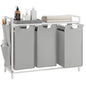 VASAGLE Laundry Hamper with Shelf, 2 Pull-Out Bags, 2 x 12.1 Gallons (46 L)