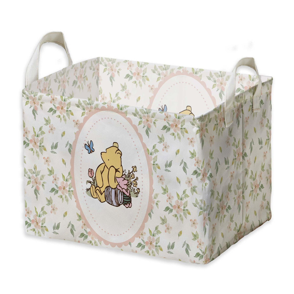 Winnie Nursery Decor, the Pooh Baby Stuff, Winnie Storage Nursery Basket, Large squarecanvas Laundry Hamper With A Waterproof PECoating, Foldable, Toys Bin, Baby Nursery HamperDecor, Classic