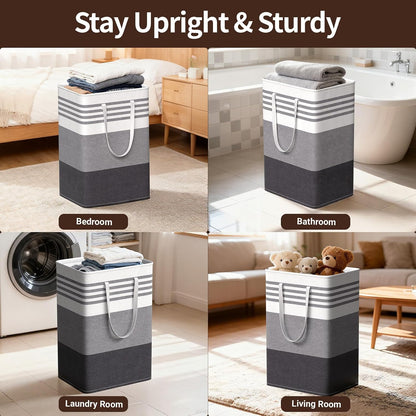 WOWBOX 2 Pack Laundry Baskets, Collapsible Dirty Clothes Laundry Hampers