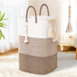 65L Woven Laundry Basket for Clothes, Large Rectangle Laundry Hampers with Beads Tassel, Nursery Storage Basket for Toys, Tall Dirty Clothes Hamper for Bedroom Aesthetic, Laundry Room Organization