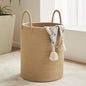 YOUDENOVA Cotton Laundry Hamper, 58L Tall Storage Basket-Brown