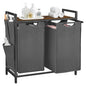VASAGLE Laundry Hamper with Shelf, 2 Pull-Out Bags, 2 x 12.1 Gallons (46 L)