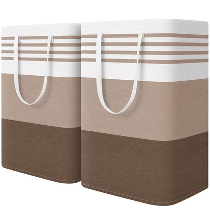 WOWBOX 2 Pack Laundry Baskets, Collapsible Dirty Clothes Laundry Hampers
