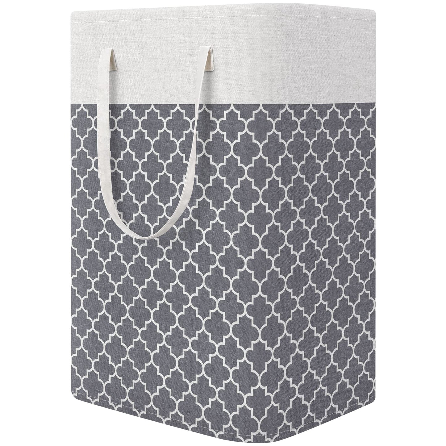 StorageRight Laundry Basket Hamper, 75L Collapsible Clothes Storage, Grey