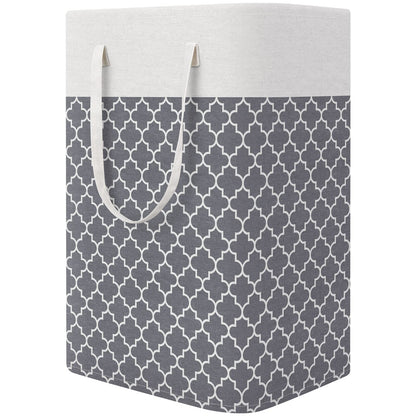 StorageRight Laundry Basket Hamper, 75L Collapsible Clothes Storage, Grey