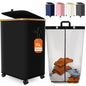 Laundry Hamper with Wheels, 75L Rolling Laundry Basket, Removable Inner Bag