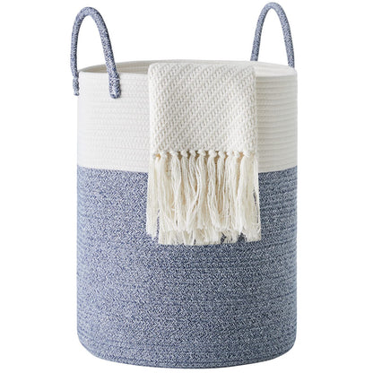 YOUDENOVA Cotton Laundry Hamper, 58L Tall Storage Basket-Brown