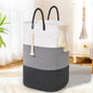 65L Woven Laundry Basket for Clothes, Large Rectangle Laundry Hampers with Beads Tassel, Nursery Storage Basket for Toys, Tall Dirty Clothes Hamper for Bedroom Aesthetic, Laundry Room Organization