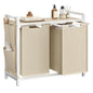 VASAGLE Laundry Hamper with Shelf, 2 Pull-Out Bags, 2 x 12.1 Gallons (46 L)