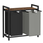 VASAGLE Laundry Hamper with Shelf, 2 Pull-Out Bags, 2 x 12.1 Gallons (46 L)