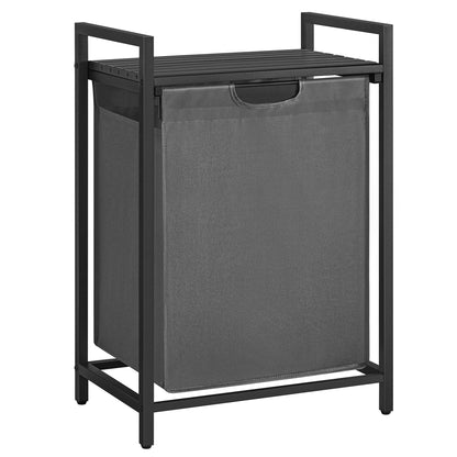 VASAGLE Laundry Hamper with Shelf, 2 Pull-Out Bags, 2 x 12.1 Gallons (46 L)