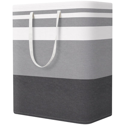 StorageRight Laundry Basket Hamper, 75L Collapsible Clothes Storage, Grey