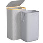 Foluck 100L Laundry Hamper with Lid Removable Bag and Bamboo Handles